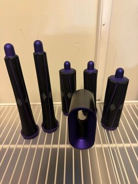 Original Dyson airwrap attachments Hair Curling Barrels Set - Black and Purple